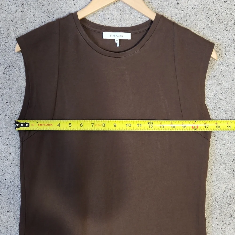 Frame Muscle Crew Organic Cotton Sleeveless Maxi Dress in Dark Chocolate Medium - Picture 7 of 11